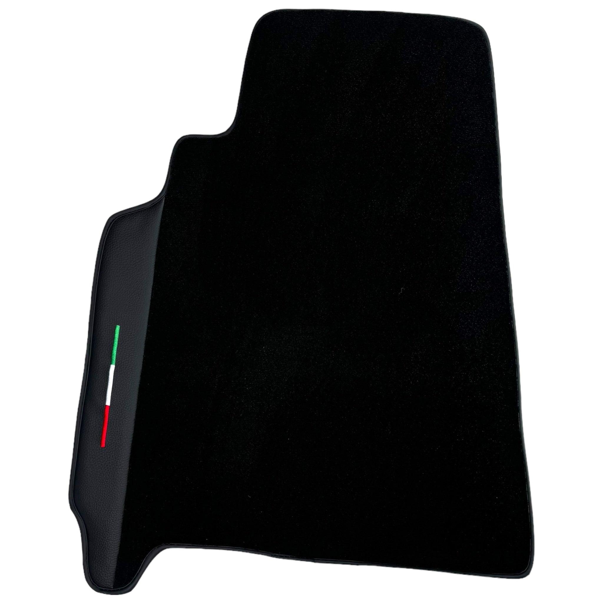 Black Floor Mats for Ferrari 550 Maranello (1996-2002) with Leather | Italian Edition - AutoWin