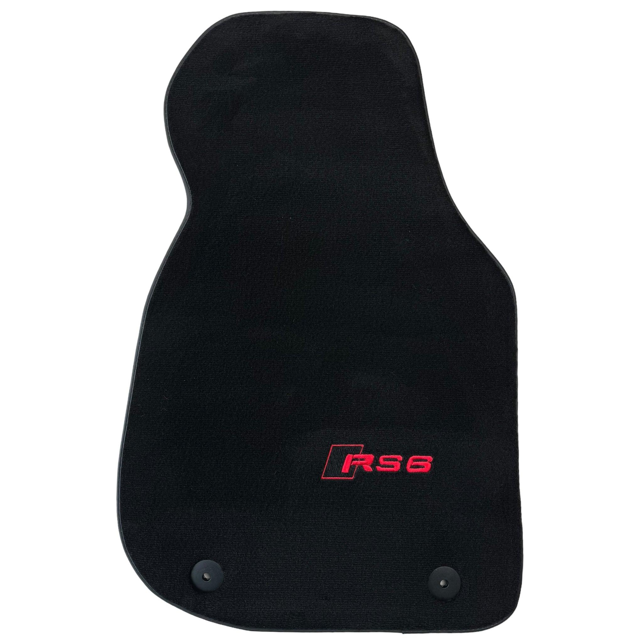 Black Floor Mats for Audi RS6 (2019-2023) | Red Edition - AutoWin