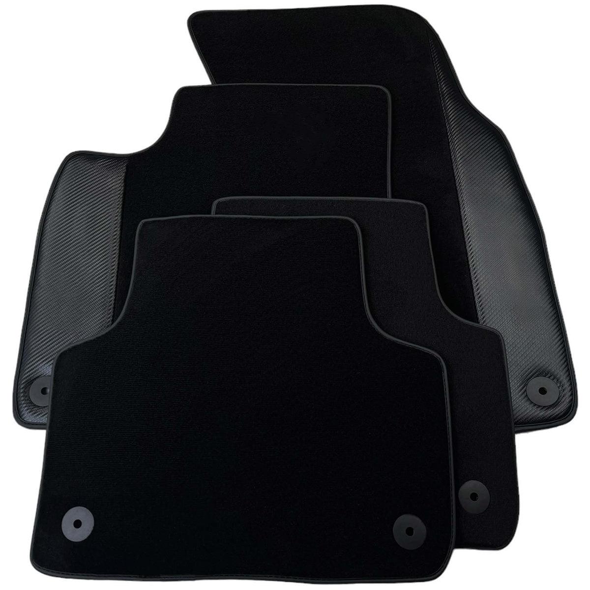 Custom Black Carbon Leather Floor Mats for Audi A3 - 3-door Hatchback (2003-2012) 