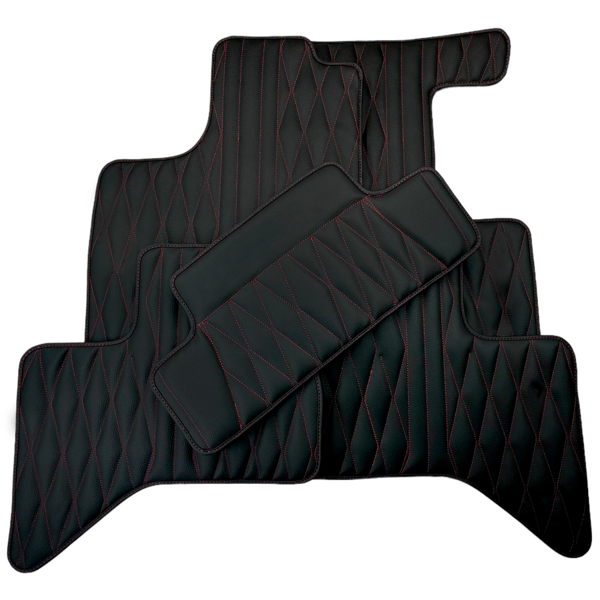 Leather Floor Mats for Lexus GS 450H (2006-2012) with Red Stitching