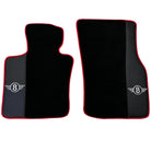 Black Floor Mats for Mini Countryman F60 (2017-2023) With Leather | Red Trim - AutoWin