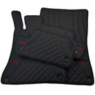 Black Leather Floor Mats For Mercedes Benz C-Class S202 Estate (1996-2000) | ER56 Design - AutoWin