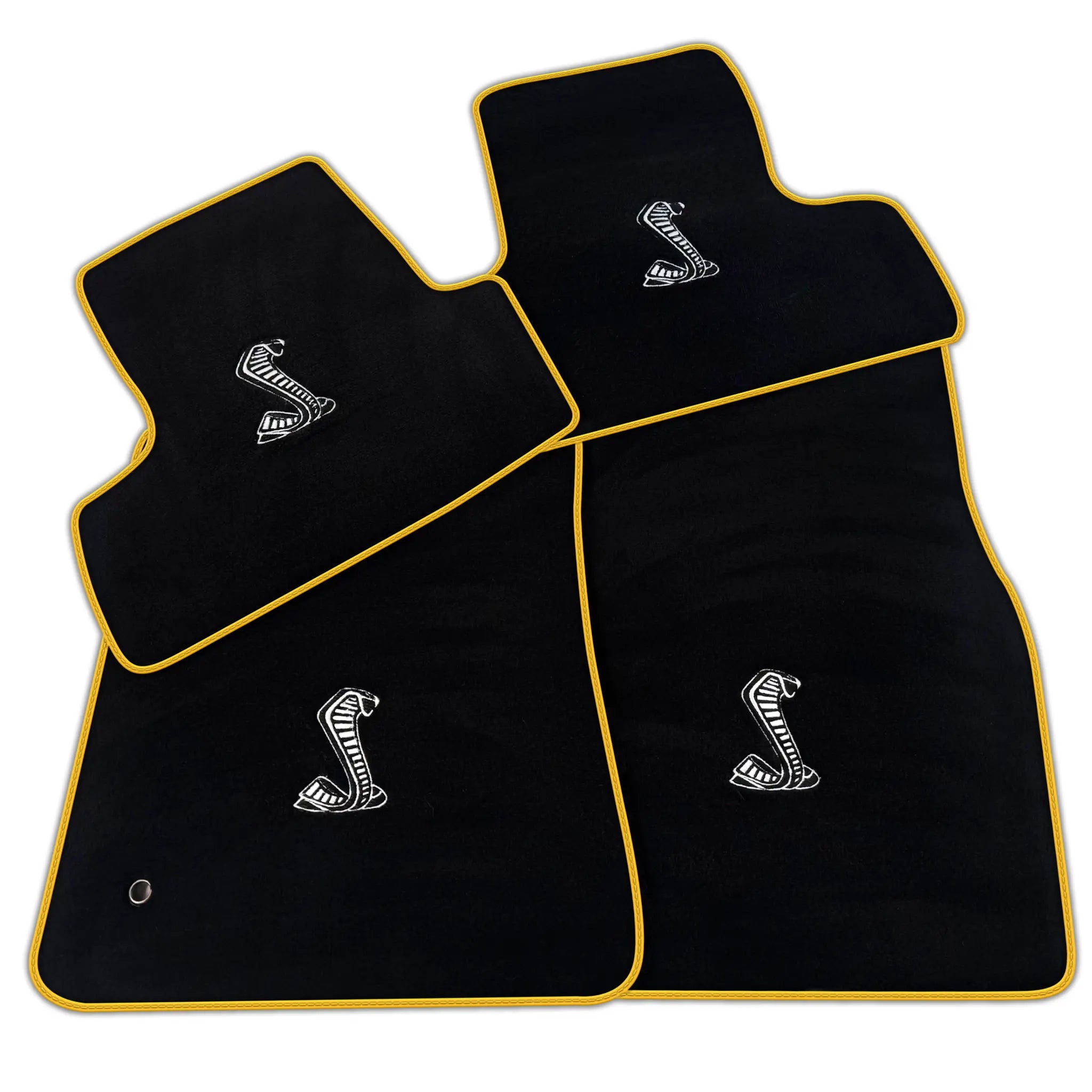 Custom Black Floor Mats for Ford GT350 Shelby - Iconic Snake