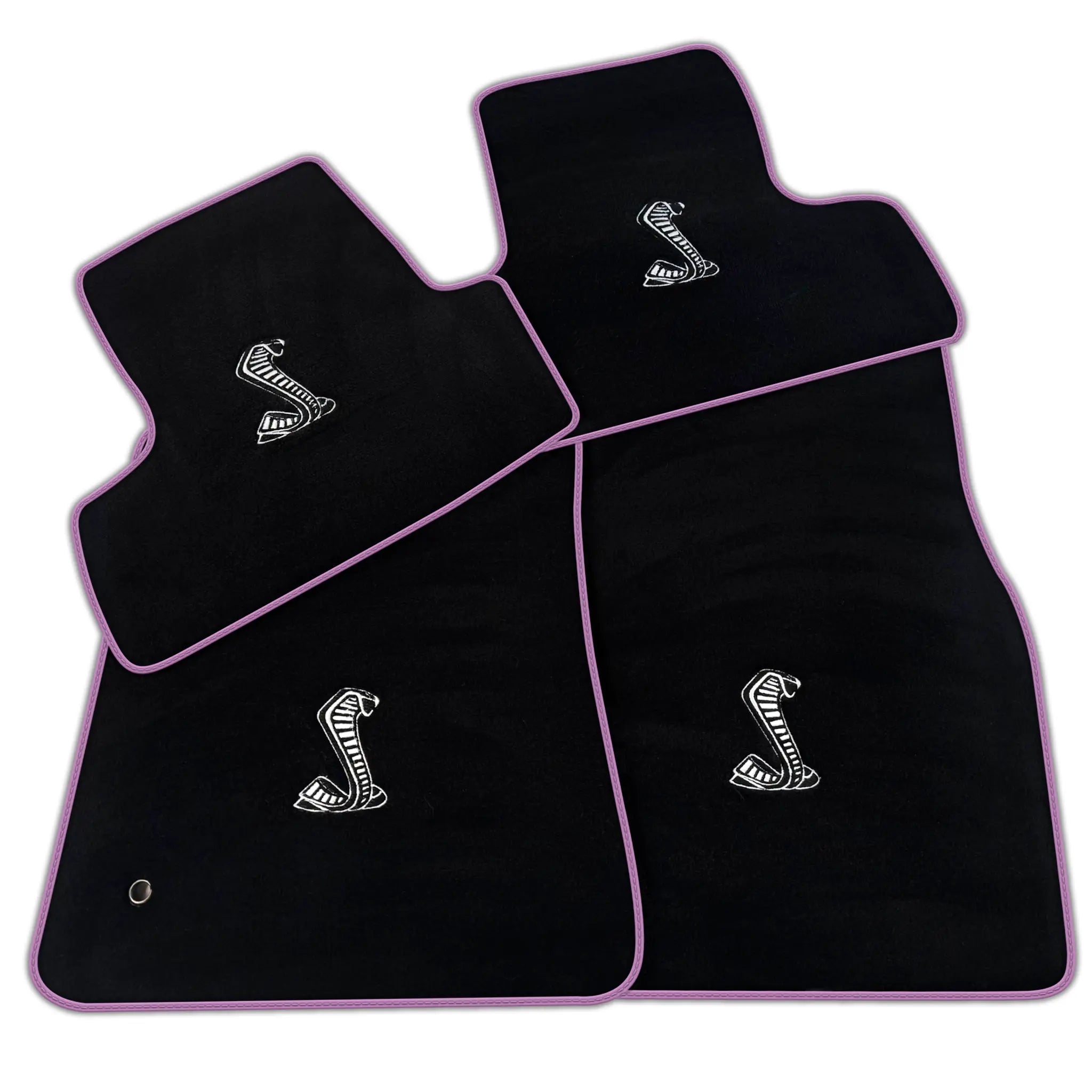 Custom Black Floor Mats for Ford GT350 Shelby - Iconic Snake