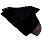 Black Floor Mats for Ferrari 512 TR 1992-1994 with Leather | Italian Edition - AutoWin