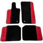 Black Floor Mats for Porsche 986 Boxster (1996-2004) with Red Alcantara Leather - AutoWin