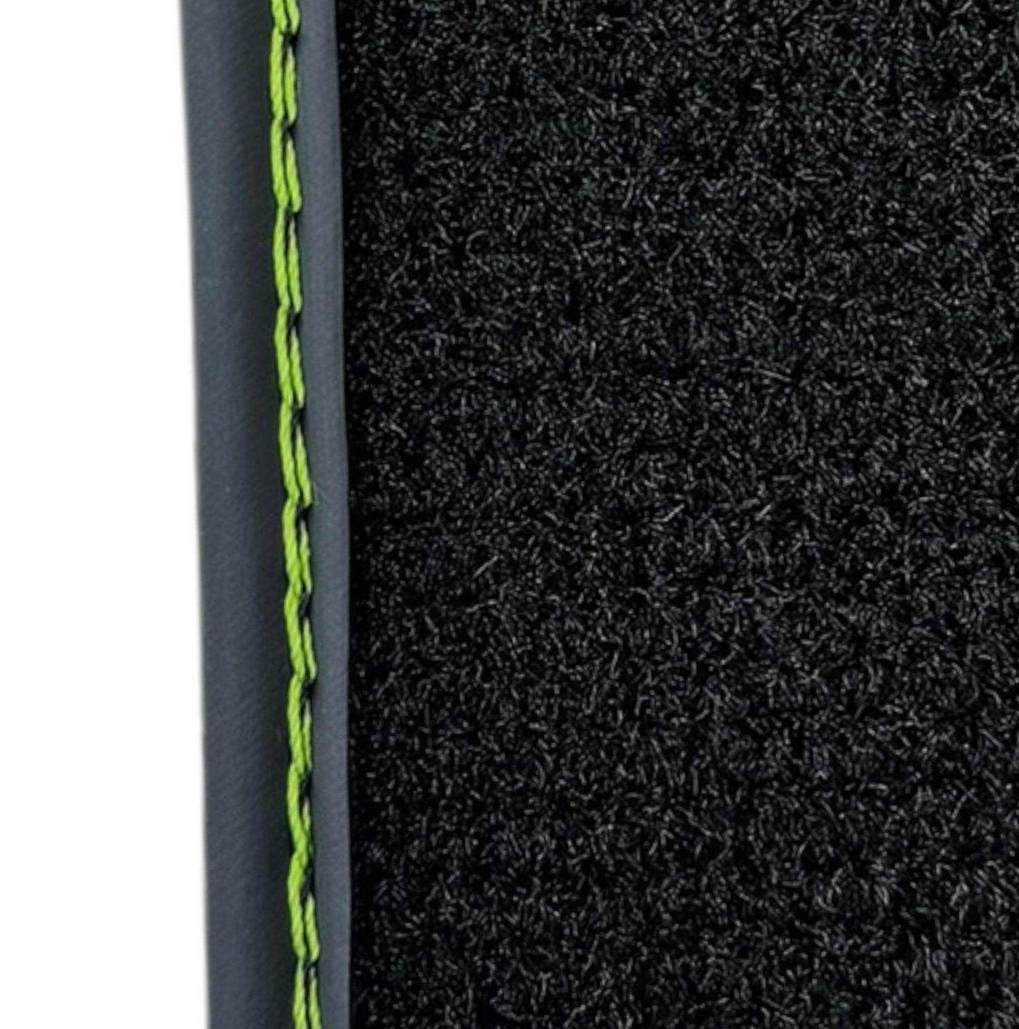 Black Floor Mats for Lamborghini Huracan Tecnica with Alcantara Leather | Green Edition - AutoWin