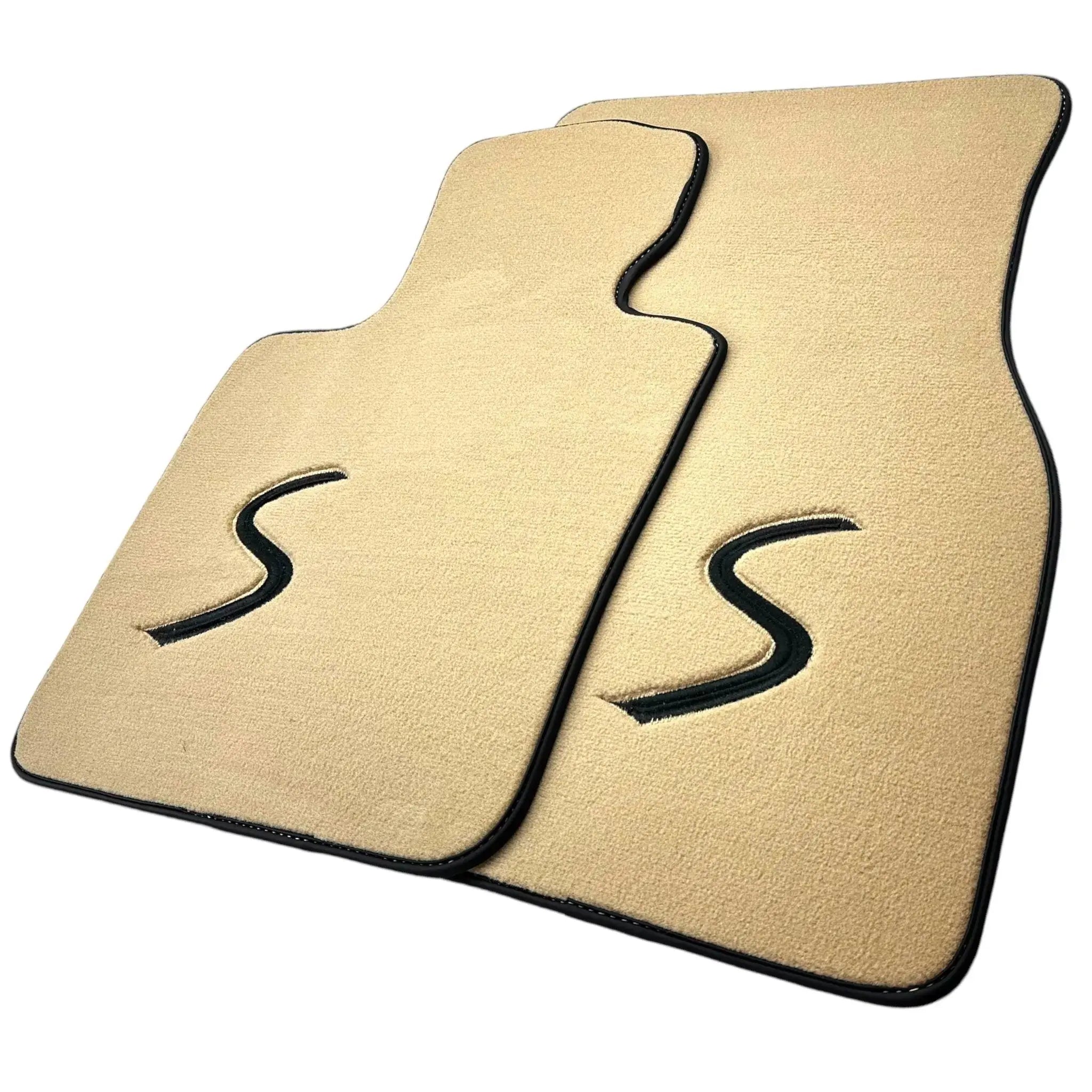 Beige Floor Mats for Mini Cooper / One F55 5-Doors (2015-2023)