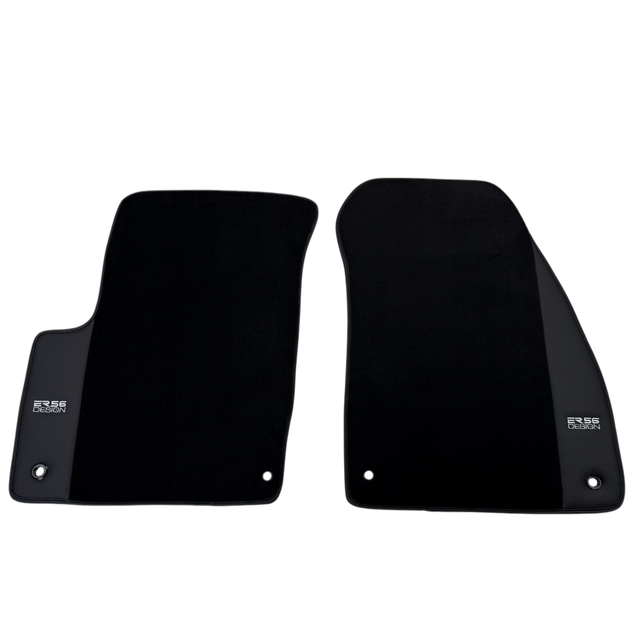 ER56 Design Black Floor Mats for Jeep Renegade (2014-2018) Distance Fixing Points Co-Driver 18 cm with Leather