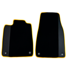 Black Floor Mats for Porsche Taycan (2019-2023) with Yellow Trim