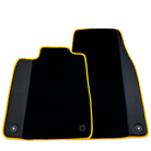 Black Floor Mats for Porsche Taycan (2019-2023) with Yellow Trim