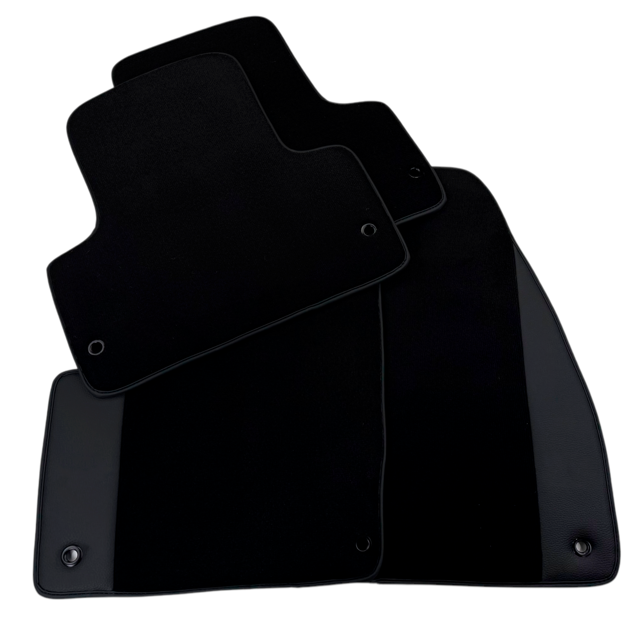 Black Floor Mats for Jeep Grand Cherokee WK2 (2011-2023) Single Fixation with Leather | AutoWin - AutoWin