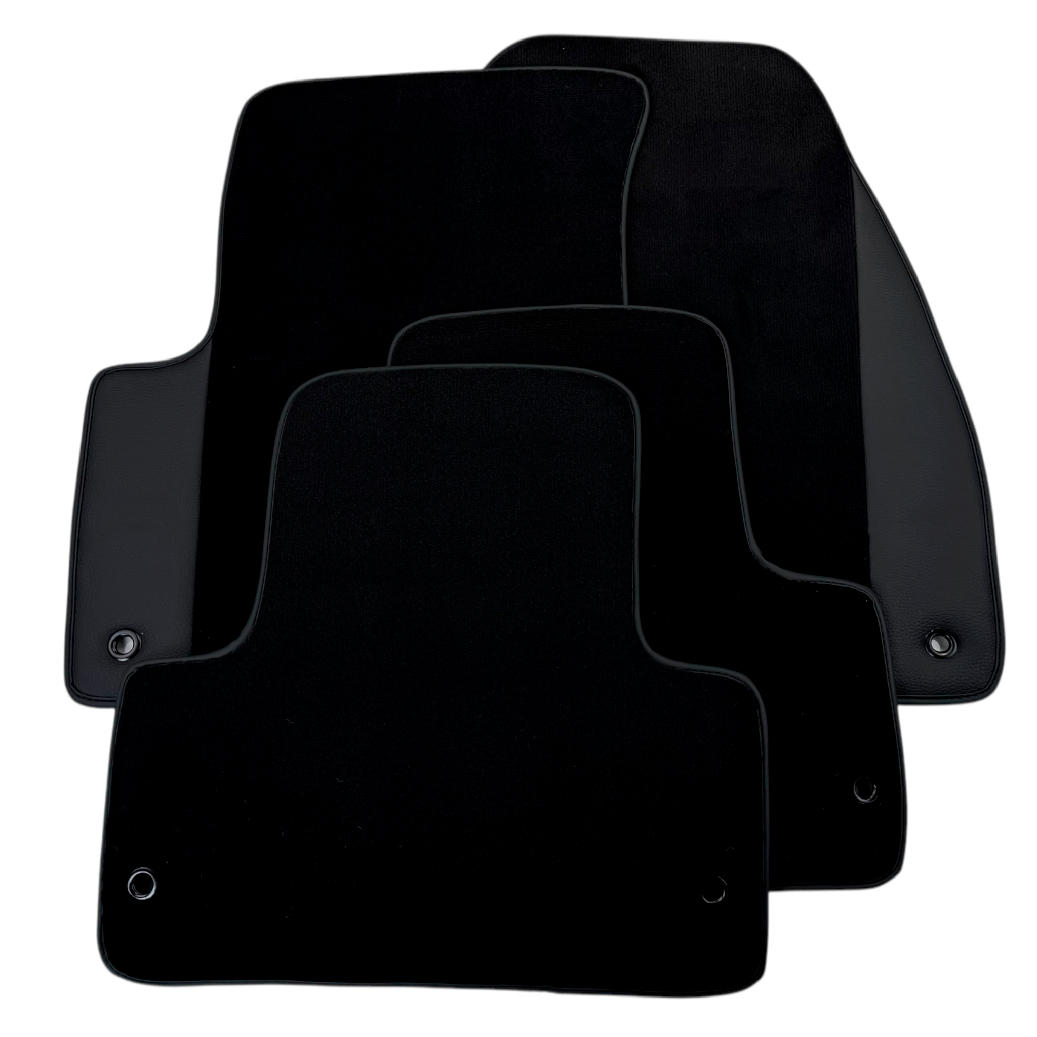 Black Floor Mats for Chevrolet Epica (2006-2011) with Leather | AutoWin - AutoWin