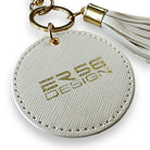 White Leather Car Keychain ER56 Design - AutoWin