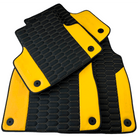 Customizable Black Floor Mats for Lamborghini Urus with Yellow Leather - AutoWin