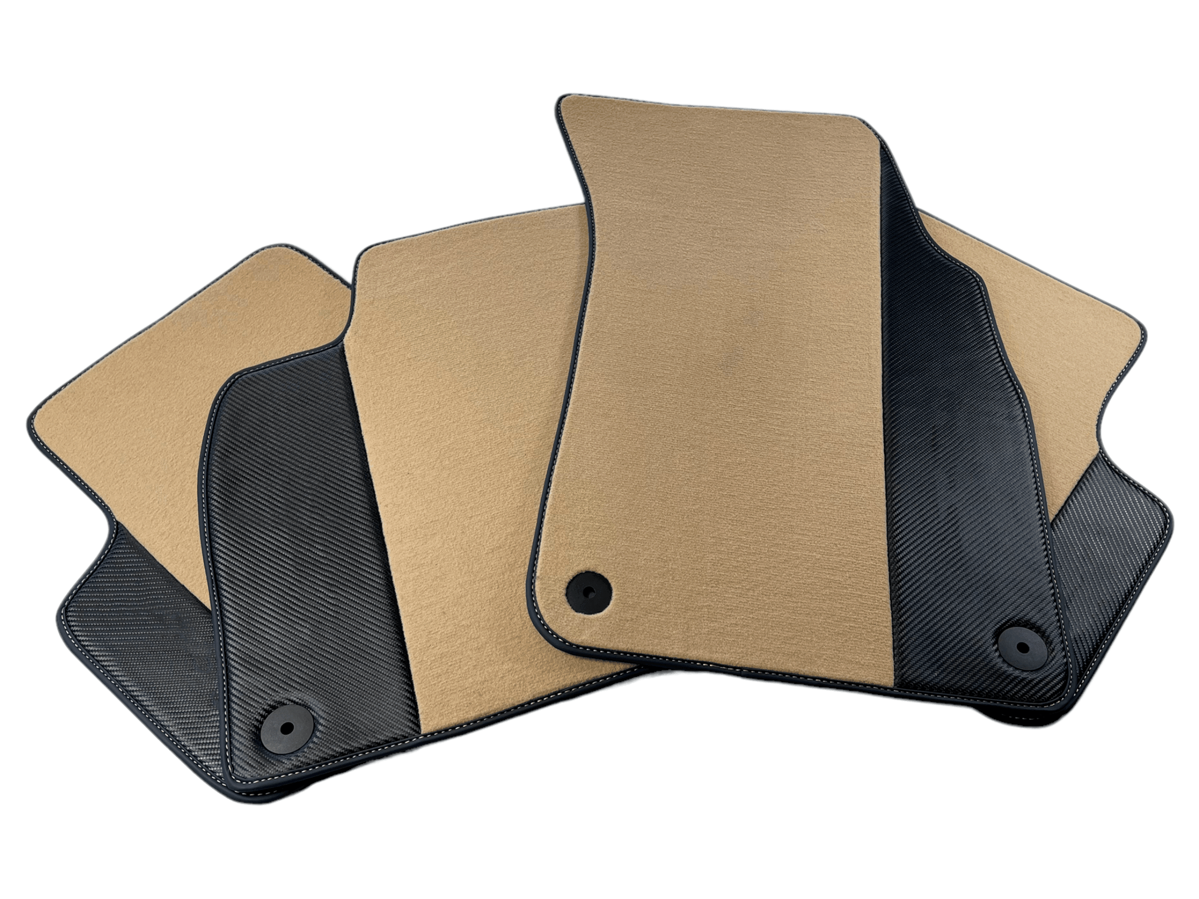 Customizable Beige Floor Mats For Lamborghini Urus Performante With Carbon Leather - AutoWin