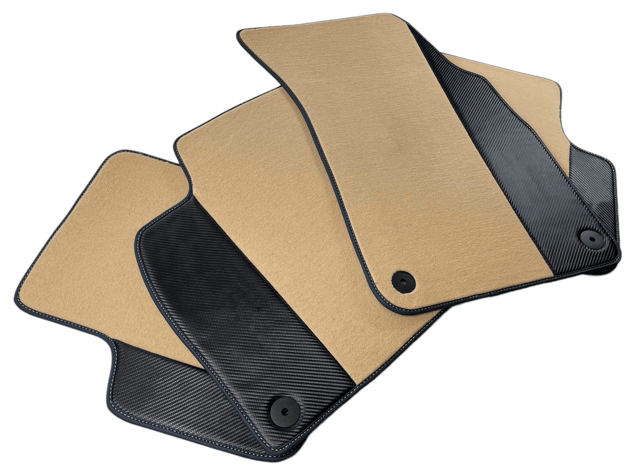 Customizable Beige Floor Mats For Lamborghini Urus Performante With Carbon Leather - AutoWin