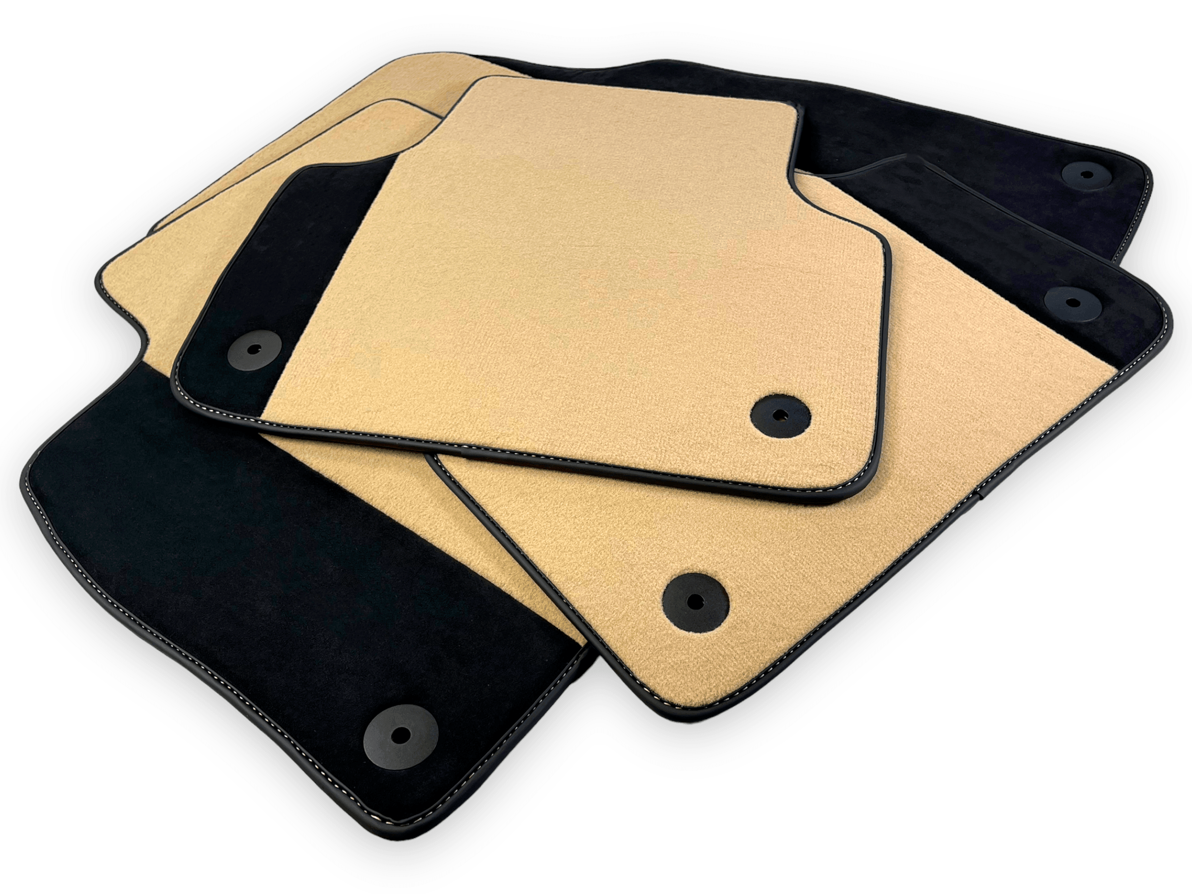 Customizable Beige Floor Mats For Lamborghini Urus With Alcantara Leather - AutoWin