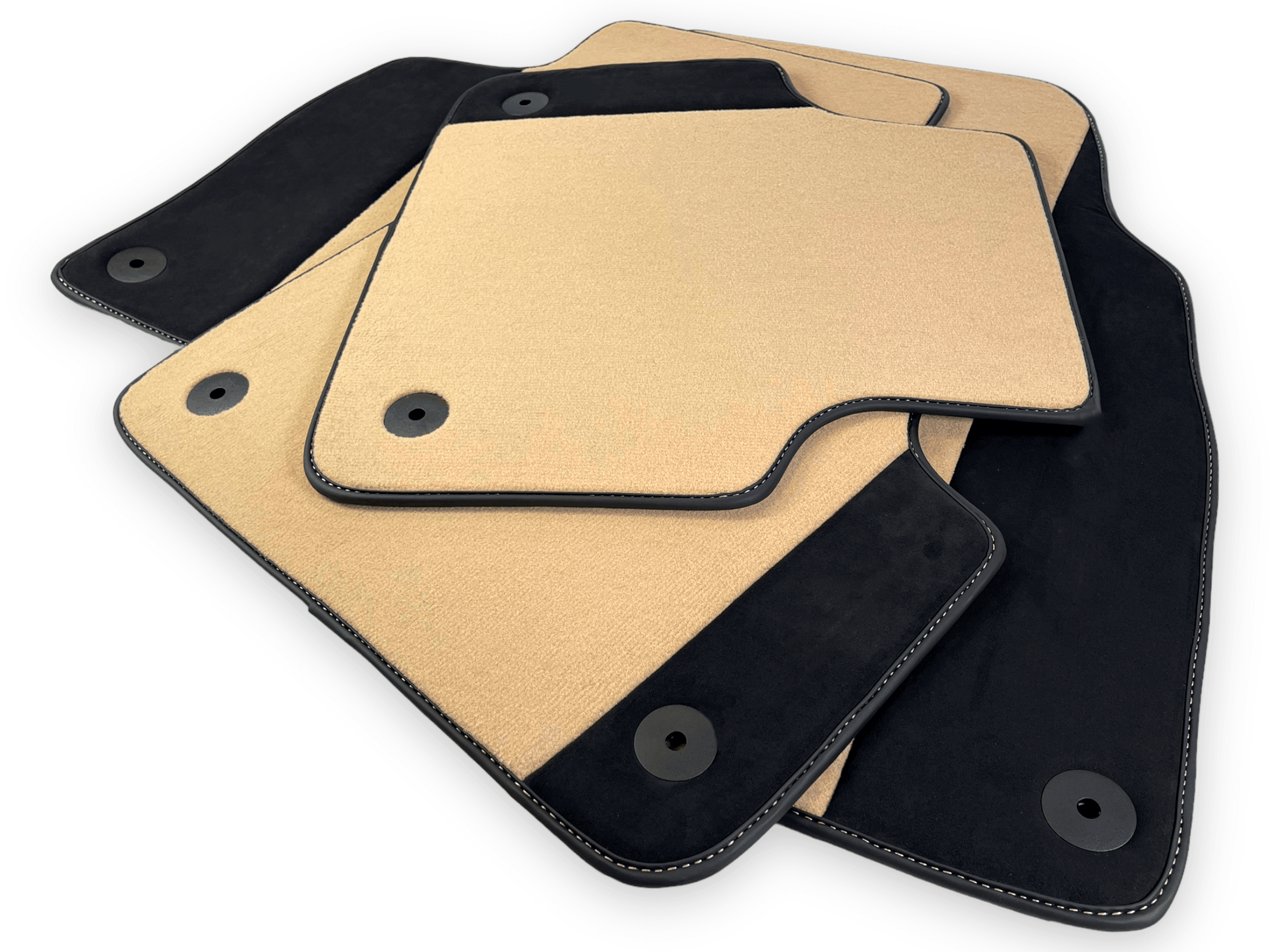 Customizable Beige Floor Mats For Lamborghini Urus With Alcantara Leather - AutoWin