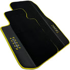 Black Floor Mats For BMW 7 Series G12 | Fighter Jet Edition | Yellow Trim AutoWin Brand - AutoWin