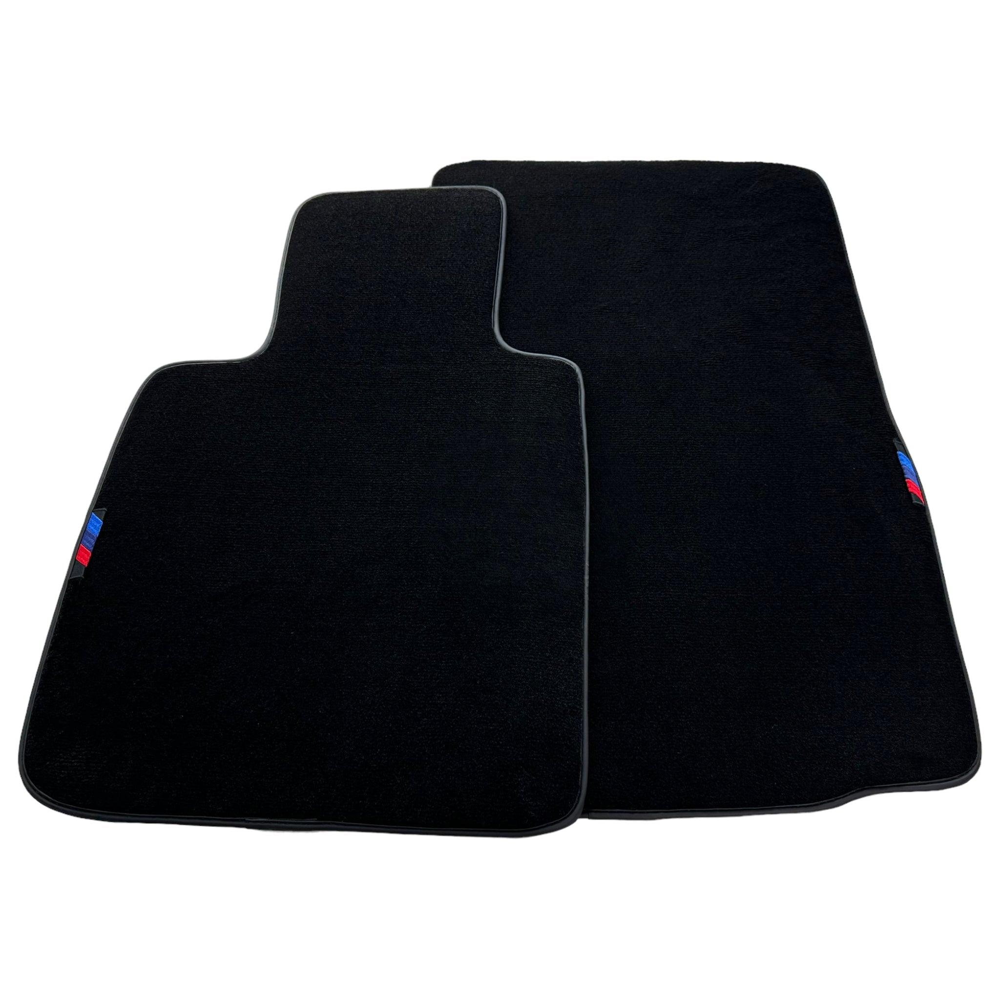 Black Floor Mats For BMW Z4 Series E86 Coupe (2003-2008) With 3 Color Stripes Tailored Set Perfect Fit - AutoWin