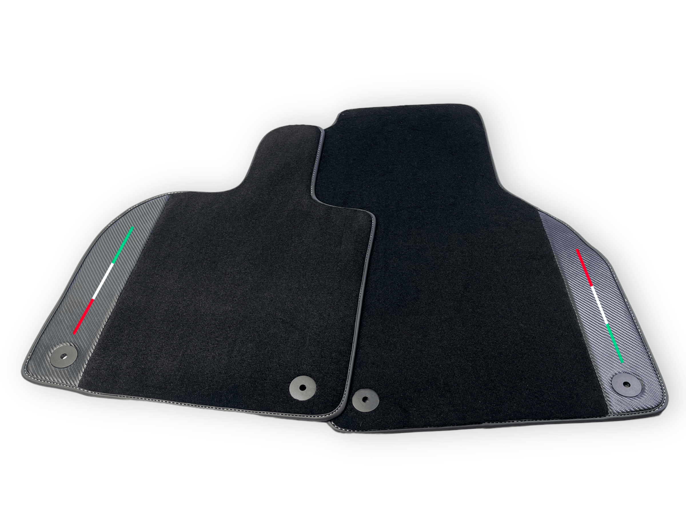 Black Floor Mats for Lamborghini Aventador With Carbon Fiber Leather