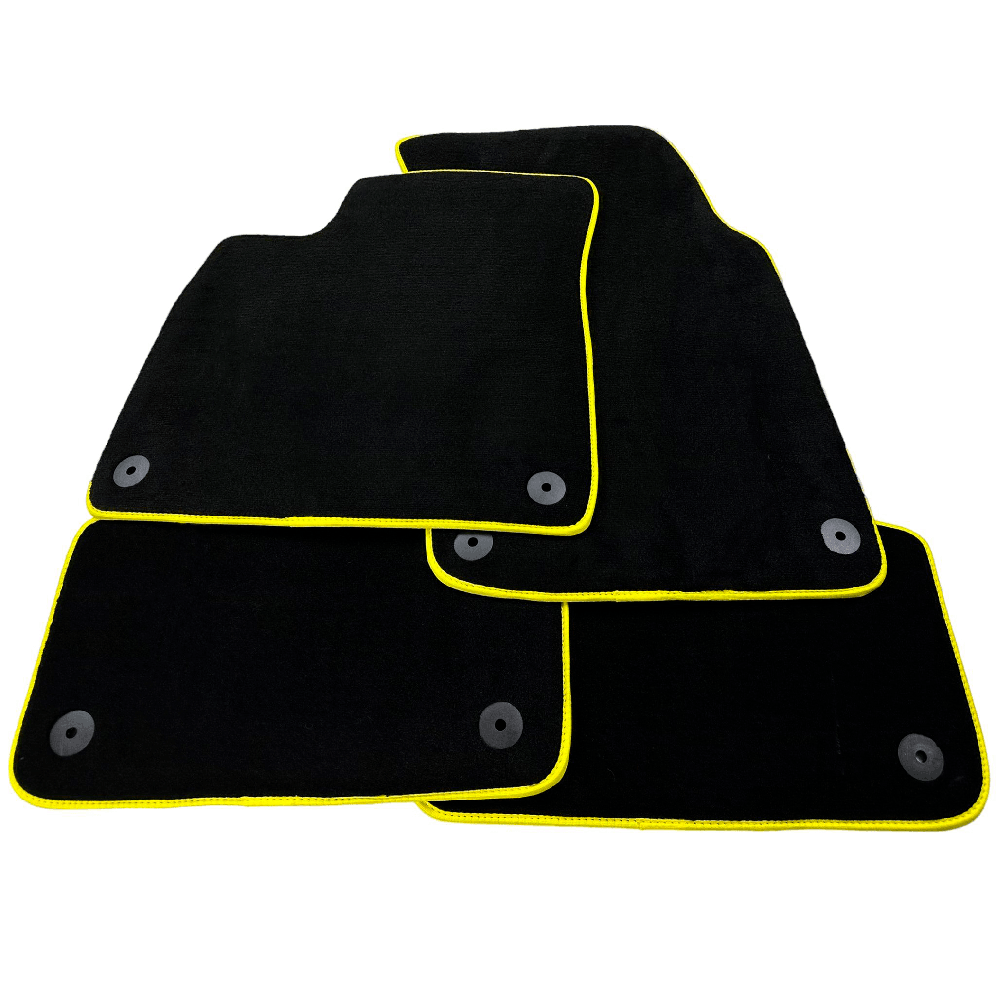 Customizable Black Floor Mats For Lamborghini Urus Tailored With Yellow Trim - AutoWin