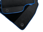 Customizable Black Floor Mats For Lamborghini Urus With Alcantara Leather Dark Blue Trim - AutoWin