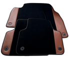 Customizable Black Floor Mats for Lamborghini Urus With Brown Leather - AutoWin