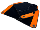 Customizable Black Floor Mats For Lamborghini Urus With Orange Alcantara Leather - AutoWin