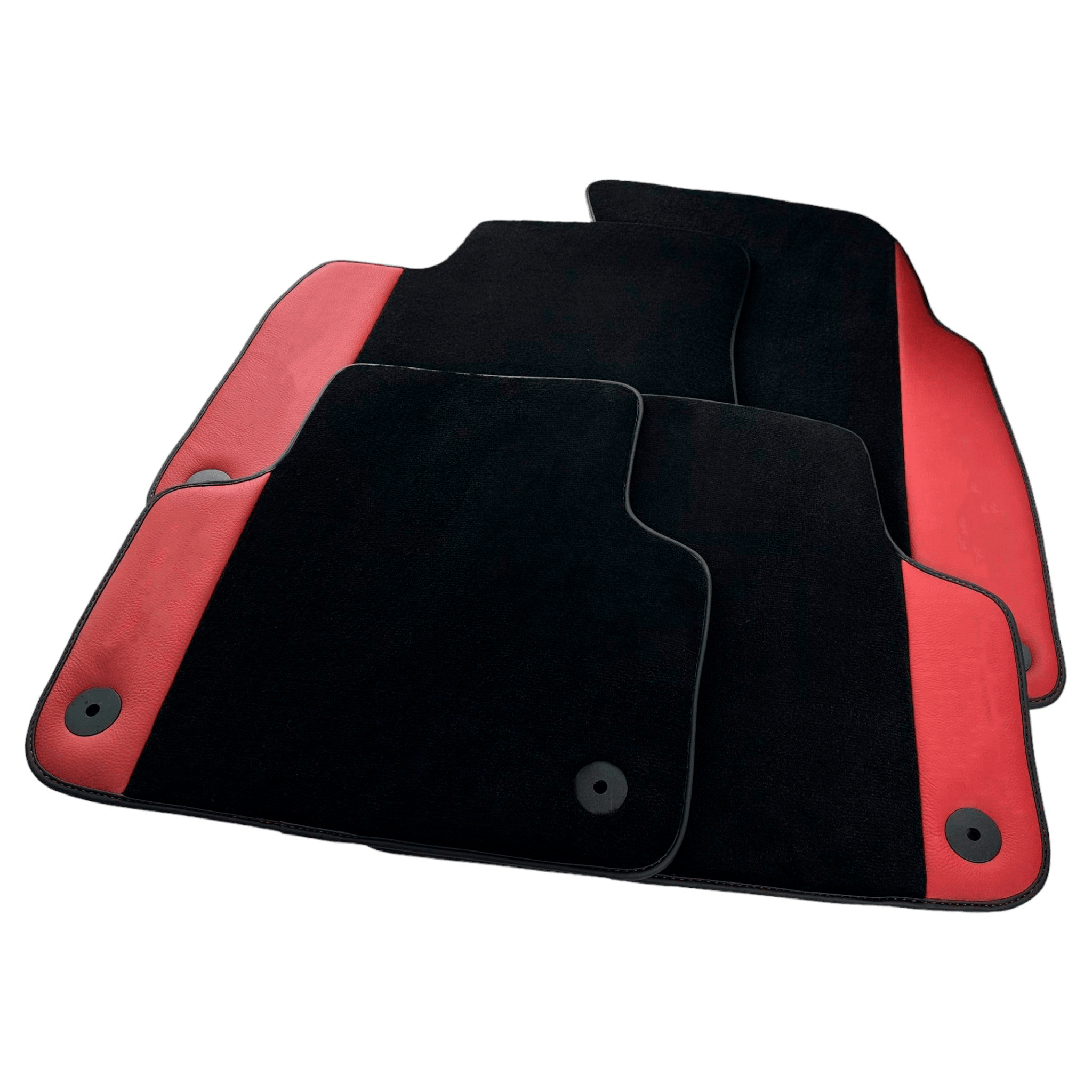 Customizable Black Floor Mats for Lamborghini Urus With Red Leather - AutoWin