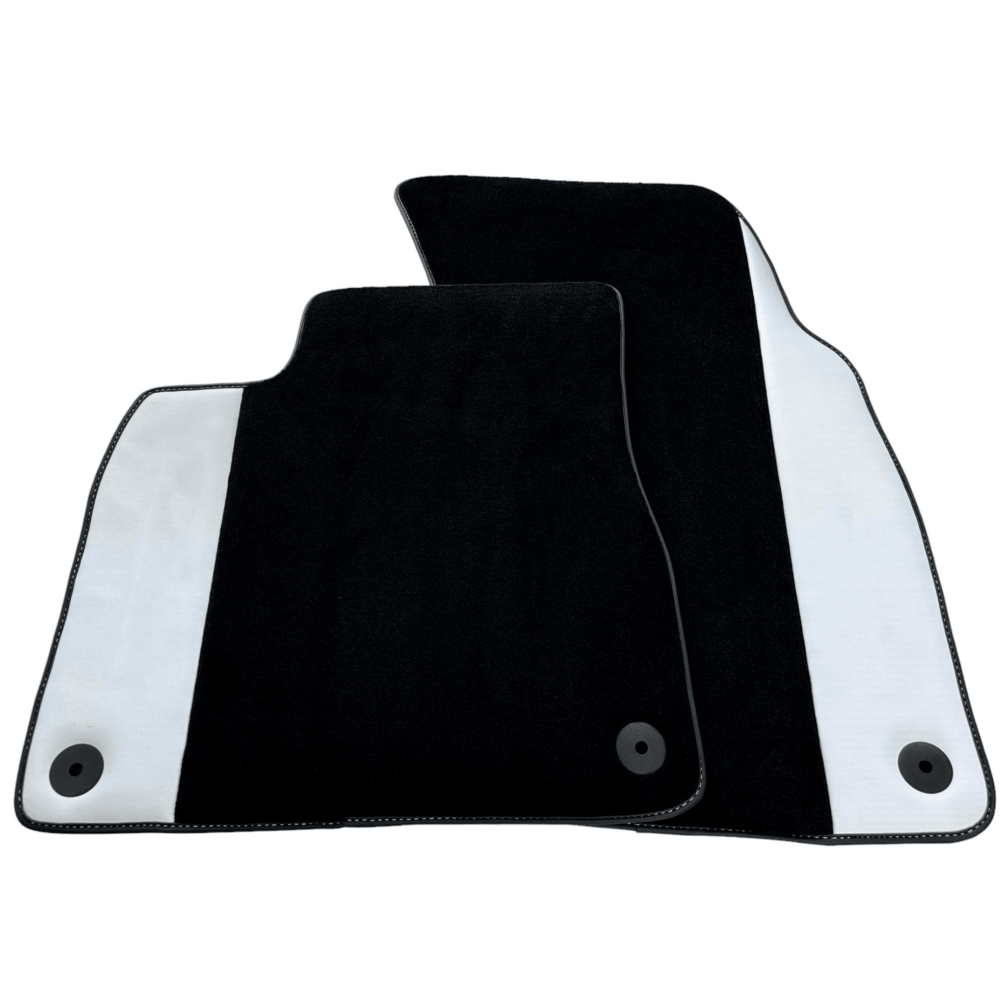 Customizable Black Floor Mats for Lamborghini Urus With White Leather - AutoWin