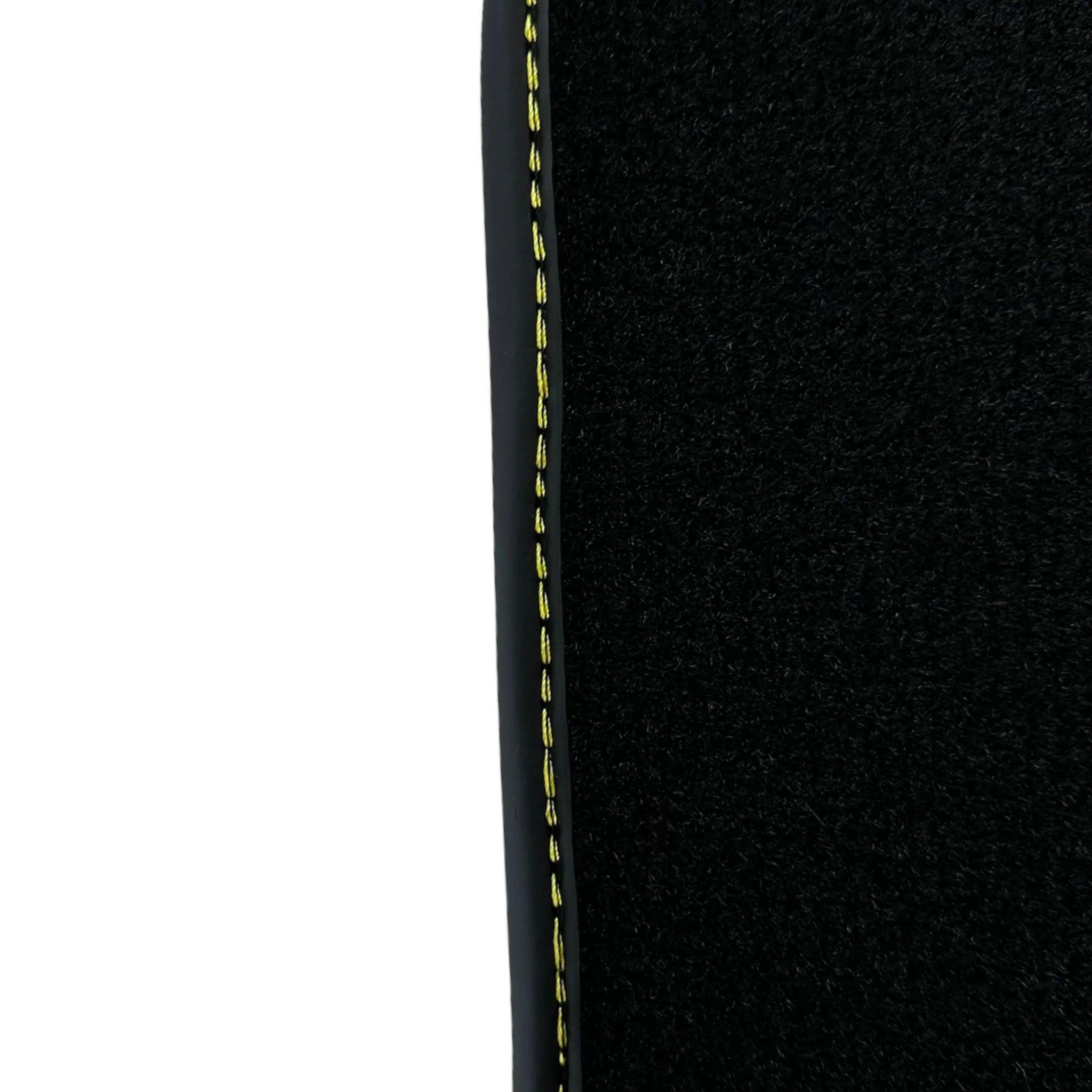 Black Floor Mats For Lamborghini Urus With Yellow Alcantara Leather