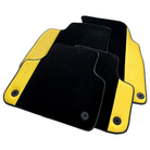 Customizable Black Floor Mats for Lamborghini Urus With Yellow Leather - AutoWin