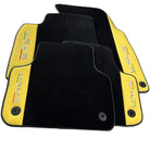 Black Floor Mats for Lamborghini Urus With Yellow Leather - AutoWin