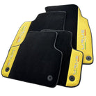 Black Floor Mats for Lamborghini Urus With Yellow Leather - AutoWin