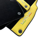 Black Floor Mats for Lamborghini Urus With Yellow Leather - AutoWin