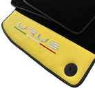 Black Floor Mats for Lamborghini Urus With Yellow Leather - AutoWin