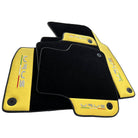 Black Floor Mats for Lamborghini Urus With Yellow Leather - AutoWin