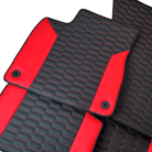 Customizable Black Leather Floor Mats For Lamborghini Urus S With Red Nappa Leather - AutoWin