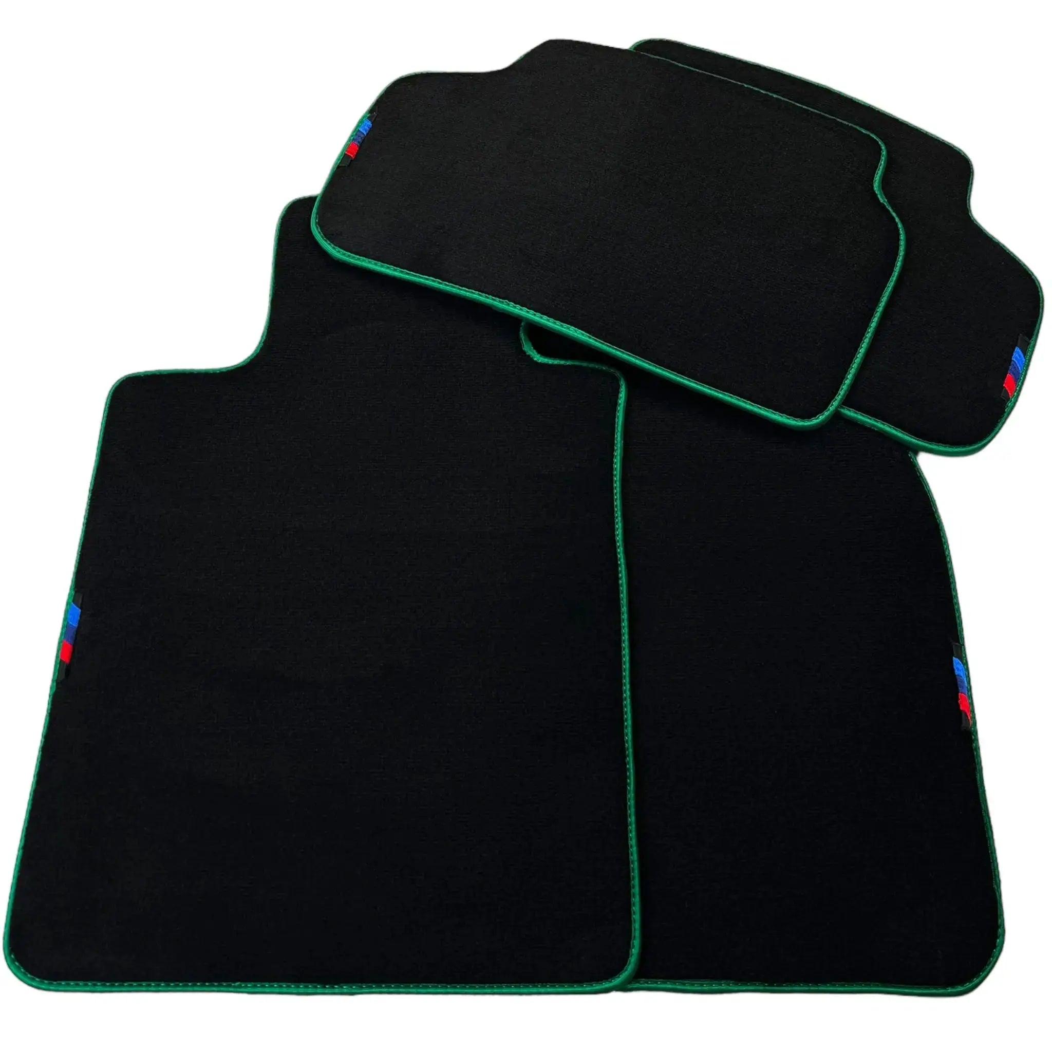 Black Mats For BMW 7 Series E38 | Green Trim - AutoWin