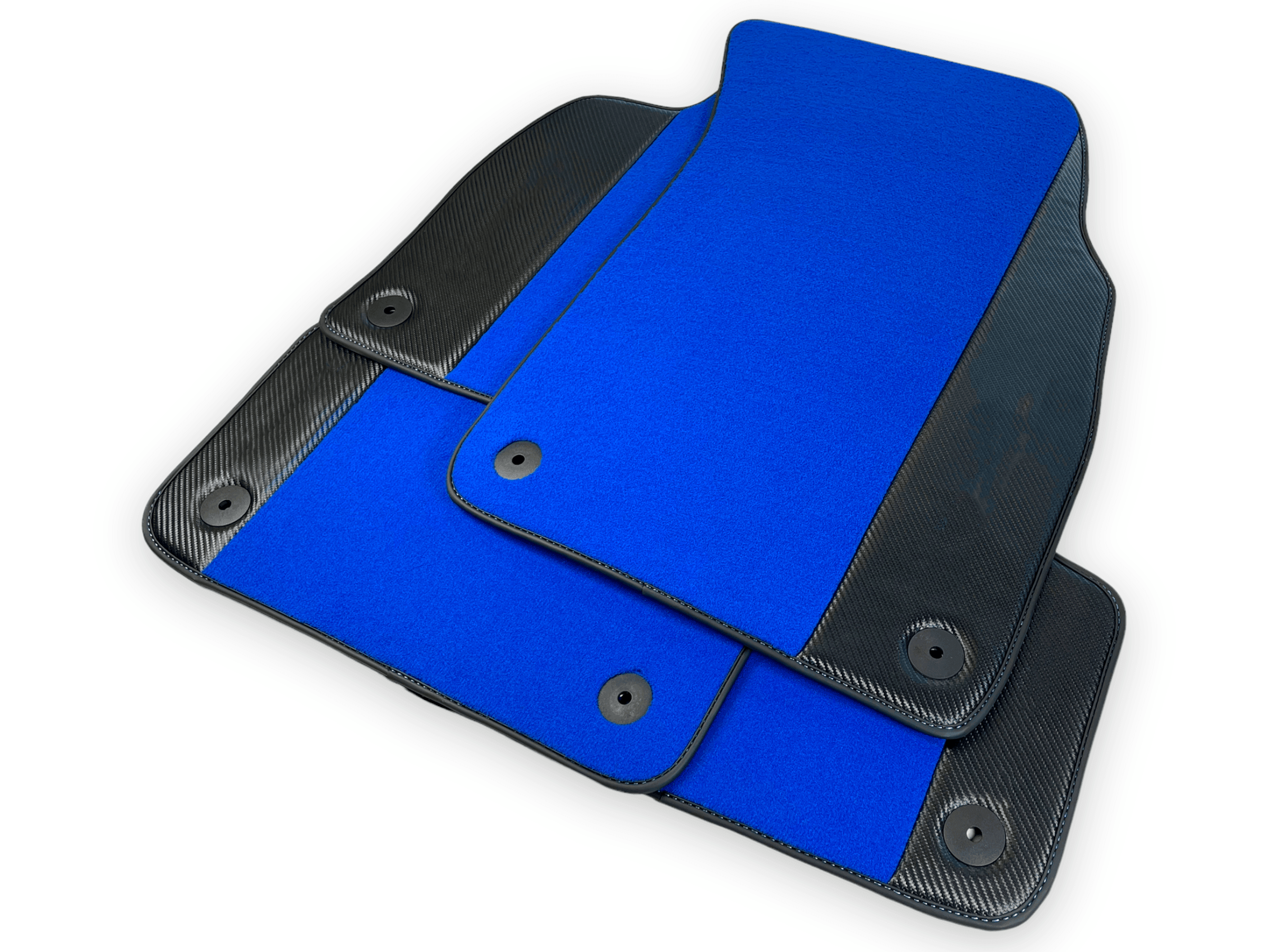 Customizable Blue Floor Mats For Lamborghini Urus With Carbon Leather - AutoWin