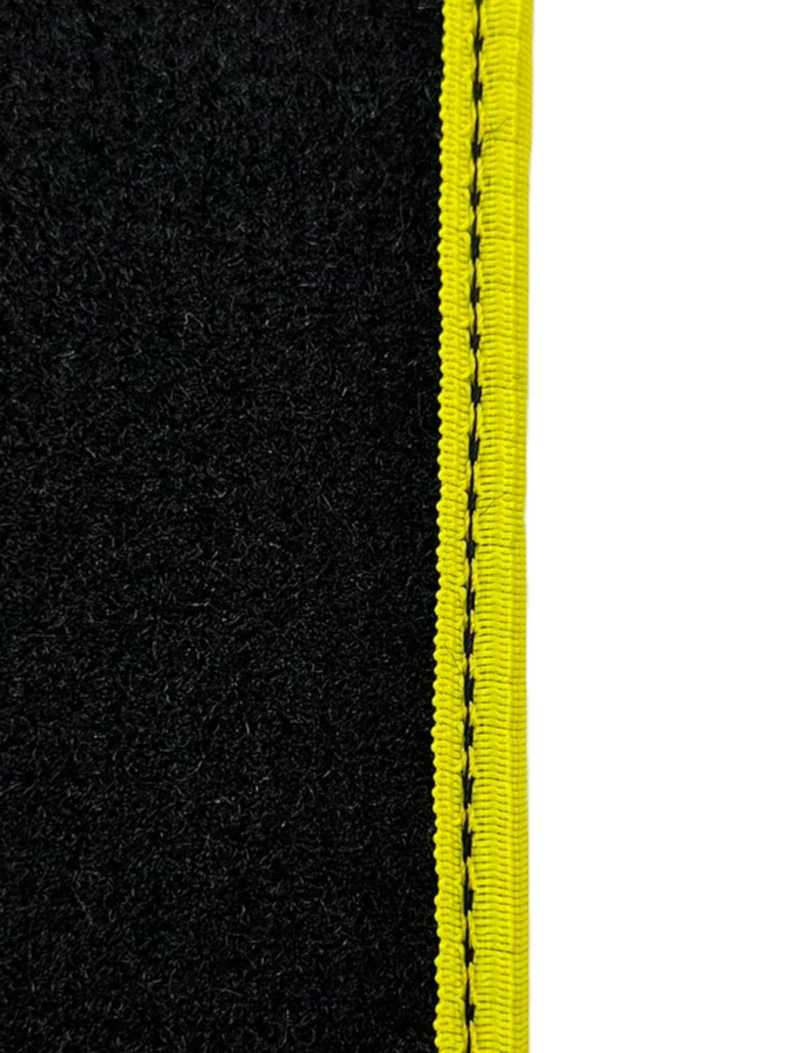 Carbon Fiber Leather Floor Mats For Ferrari California T Convertible (2008-2014) with Yellow Trim