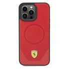 Ferrari Carbon Metal Logo MagSafe Hardcase for iPhone 15 Pro Max 6.7"