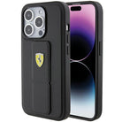 Ferrari Grip Stand Metal Logo Hardcase for iPhone 15 Pro 6.1"