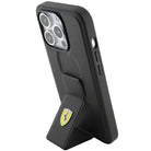 Ferrari Grip Stand Metal Logo Hardcase for iPhone 15 Pro 6.1"