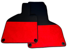 Customizable Floor Mats for Lamborghini Huracan Alcantara Red Leather With Huracan Logo