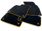 Customizable Floor Mats For Lamborghini Urus Black Tailored With Yellow Trim - AutoWin