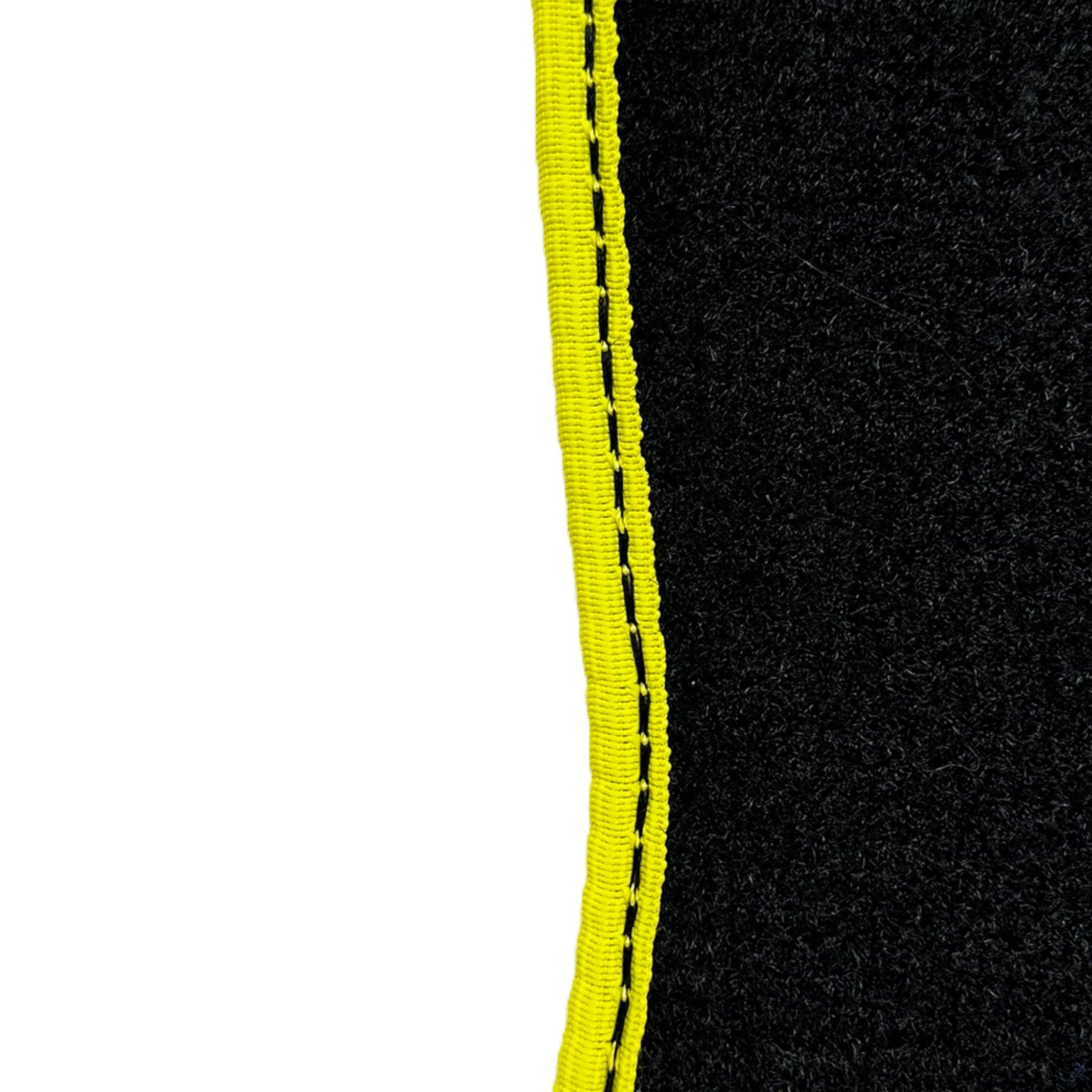 Floor Mats For McLaren 720S Black Tailored With Yellow Trim - AutoWin