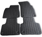 Custom Black Stitched Leather Floor Mats for Audi A6 - C8 Sedan (2018-2023) 